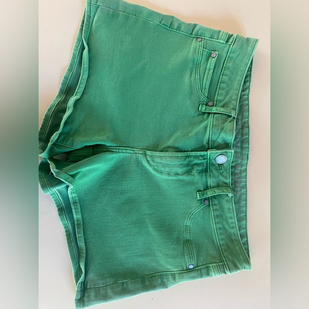 Article of Society green denim shorts